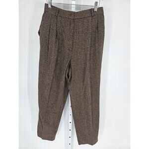 Vintage Requirements Womens Sz 10 Tapered Leg Tweed Dress Pants Wool Blend Brown
